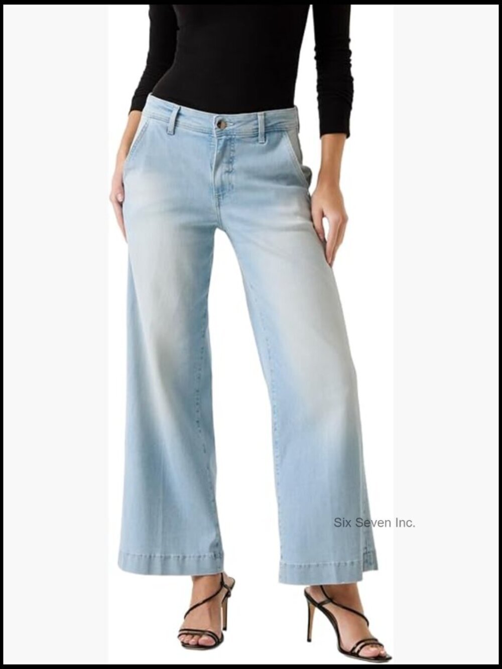 High Rise Wide Leg Crop Jeans Eco Stretch Denim